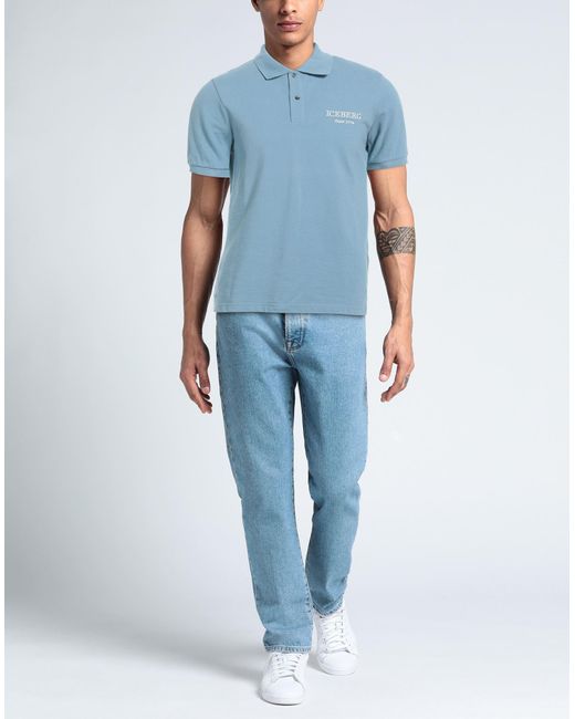 Iceberg Blue Polo Shirt for men