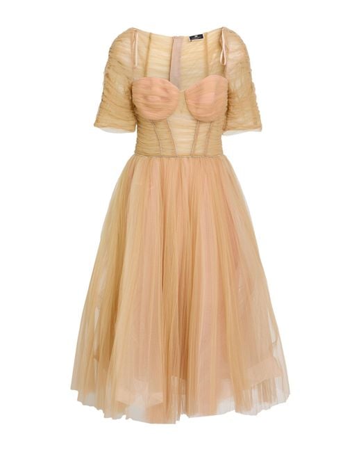 Elisabetta Franchi Natural Midi Dress