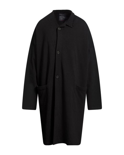 Yohji Yamamoto Black Overcoat & Trench Coat Cotton for men
