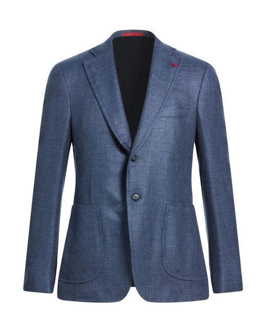 Isaia Blue Blazers for men