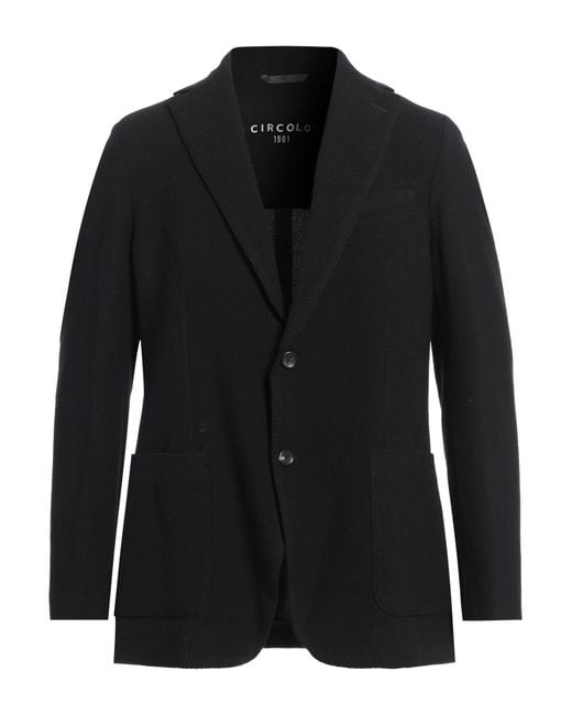 Circolo 1901 Black Blazer Virgin Wool, Elastane for men
