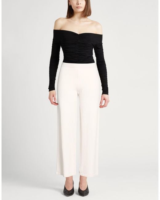 Gentry Portofino White Pants Virgin Wool, Cashmere