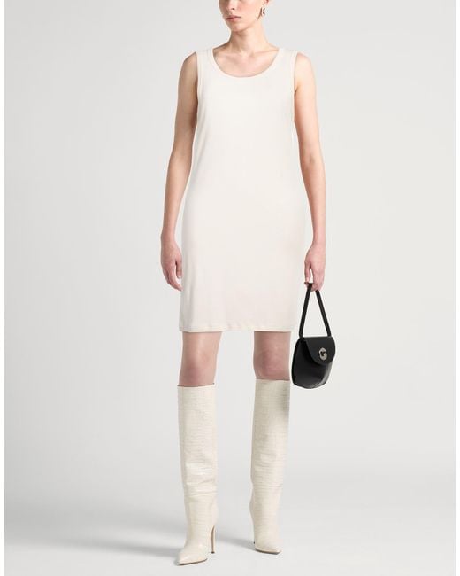 Helmut Lang White Ivory Mini Dress Pima Cotton, Modal