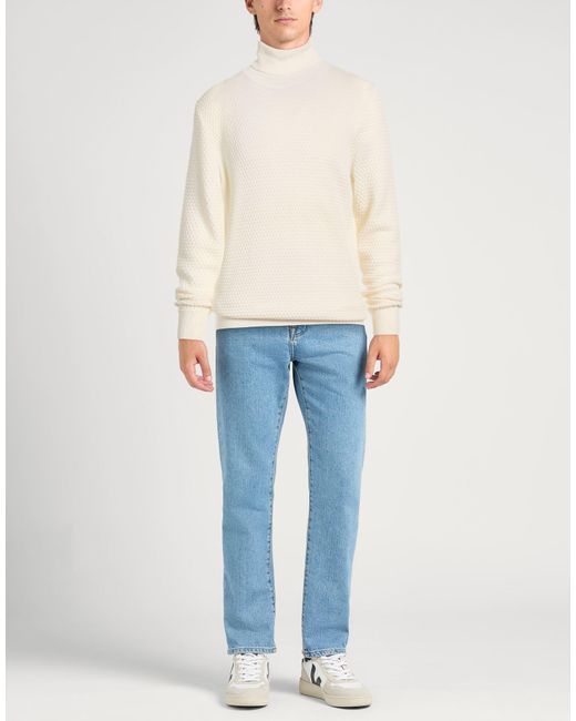 Kangra White Ivory Turtleneck Merino Wool for men