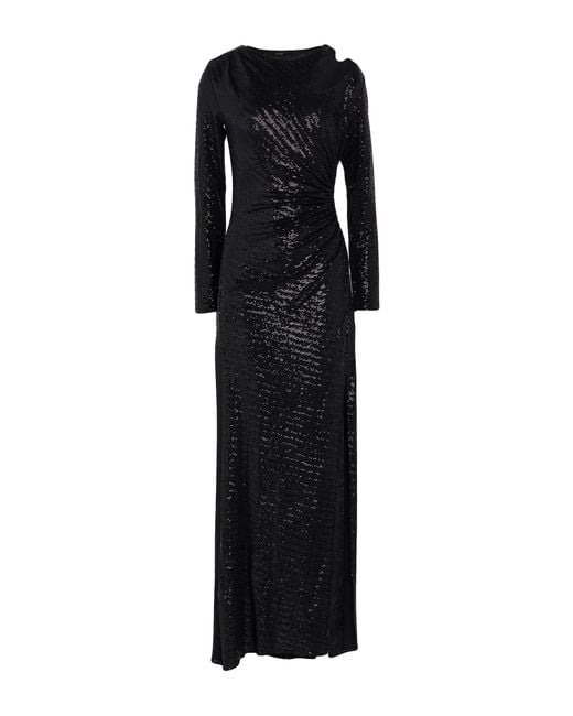 Maje Black Maxi Dress Nylon, Elastane, Polyester