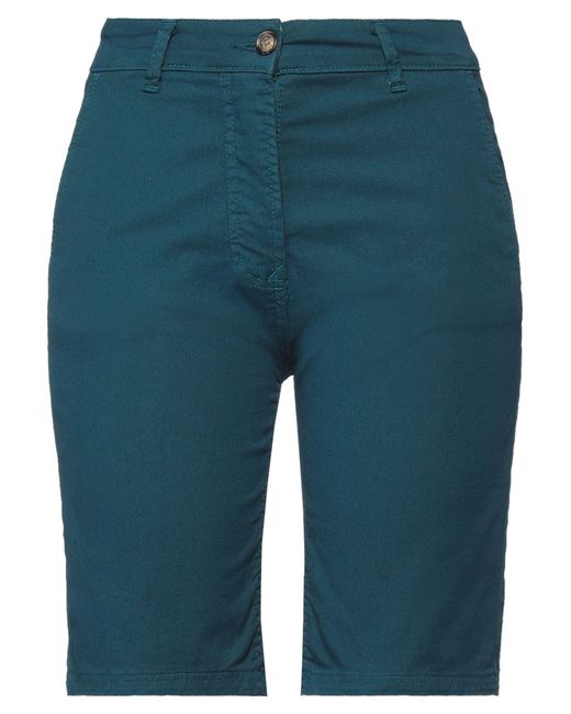 Bomboogie Blue Deep Jade Shorts & Bermuda Shorts Cotton, Elastane