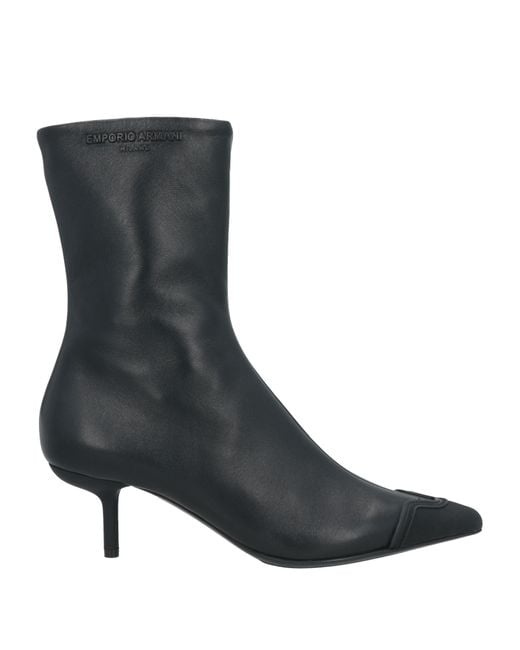 Emporio Armani Black Ankle Boots Leather