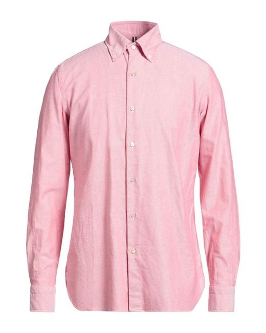 Luigi Borrelli Napoli Pink Shirt Cotton for men
