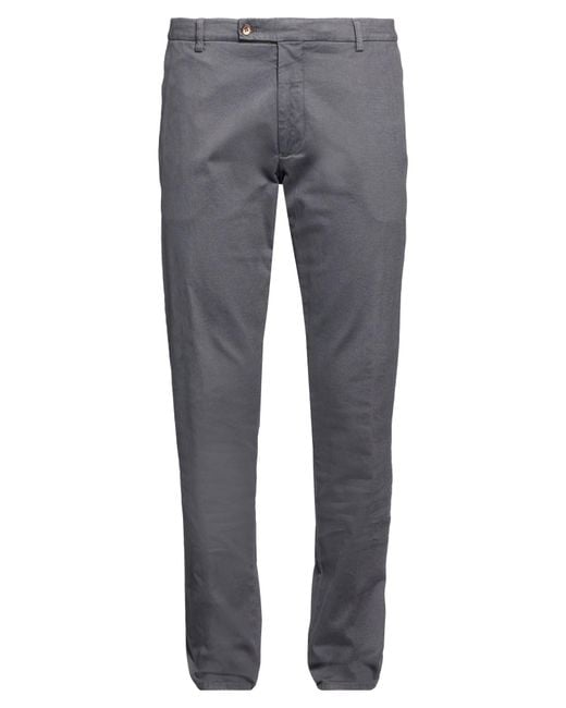 Berwich Gray Charcoal Pants Cotton, Elastane for men