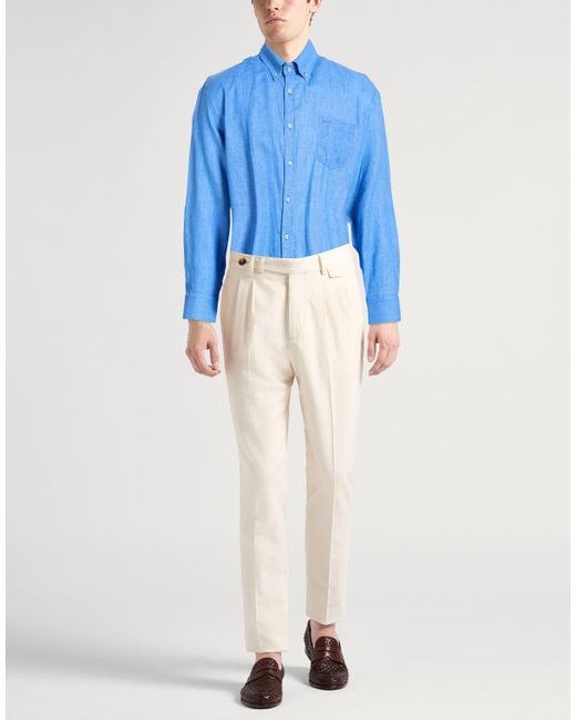 Paul & Shark Blue Shirt Linen for men