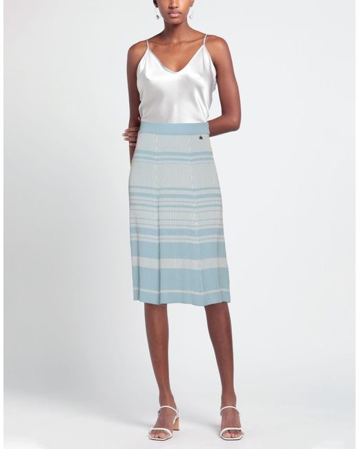 Elisabetta Franchi Blue Midi Skirt