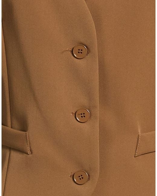 ViCOLO Brown Tailored Vest Polyester, Viscose, Elastane