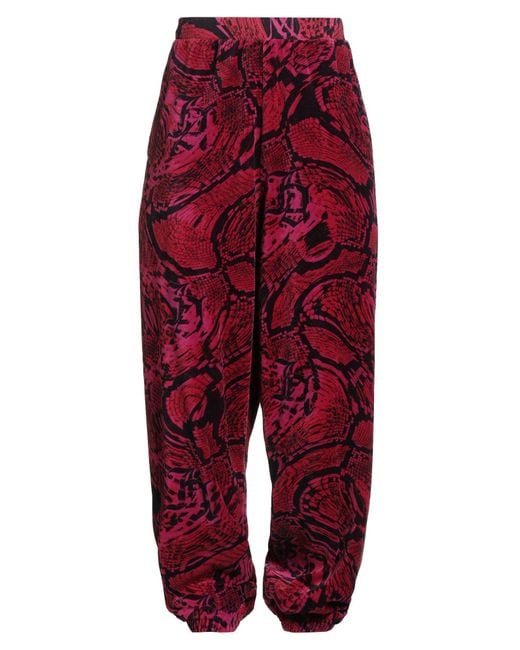 Aries x Juicy Couture Red Fuchsia Pants Cotton, Polyester