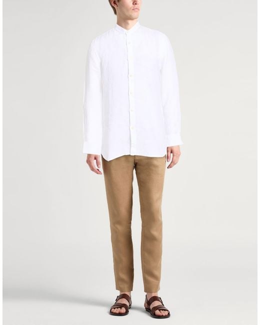 120% Lino White Shirt Linen for men