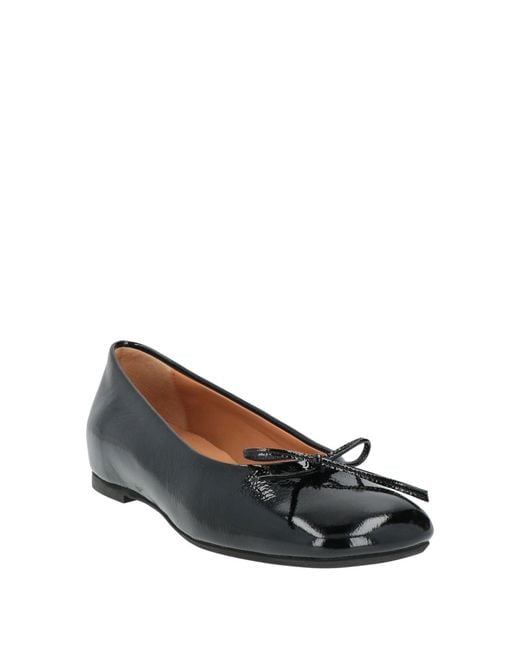 POESIE VENEZIANE Black Ballet Flats Leather