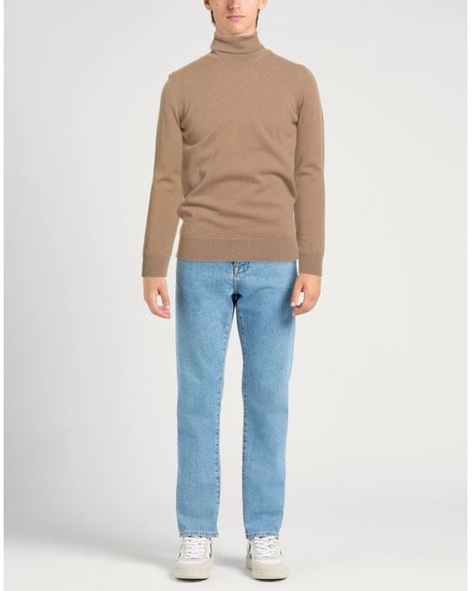 Alpha Studio Natural Turtleneck Geelong Wool for men