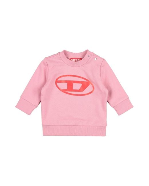 DIESEL Women's Pink Sweatshirt Cotton, Elastane