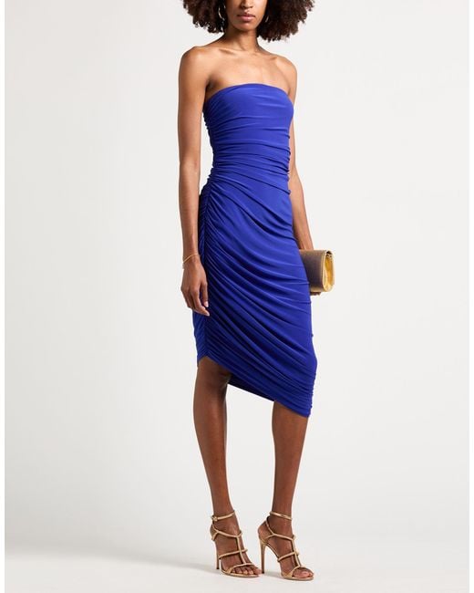 Norma Kamali Blue Maxi Dress Polyester, Elastane