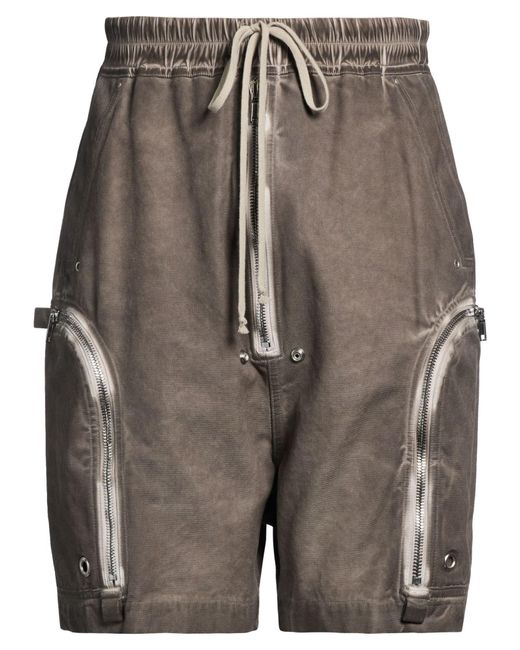Rick Owens Gray Shorts & Bermuda Shorts Cotton, Elastane for men
