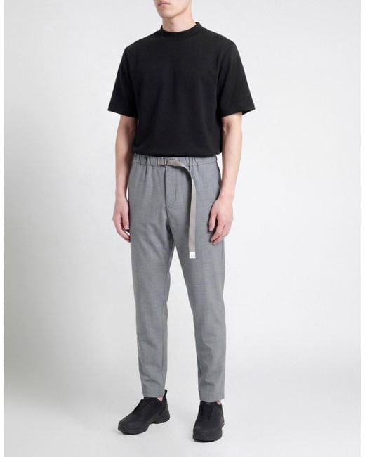 White Sand Gray Pants Wool, Polyester, Elastane for men