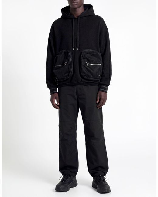 Dolce & Gabbana Black Sweatshirt Cotton, Polyamide, Polyester for men