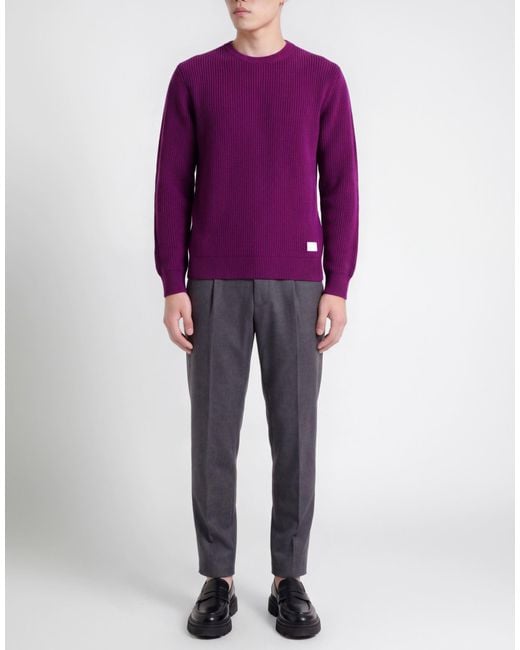 Manuel Ritz Purple Sweater Wool, Polyamide for men