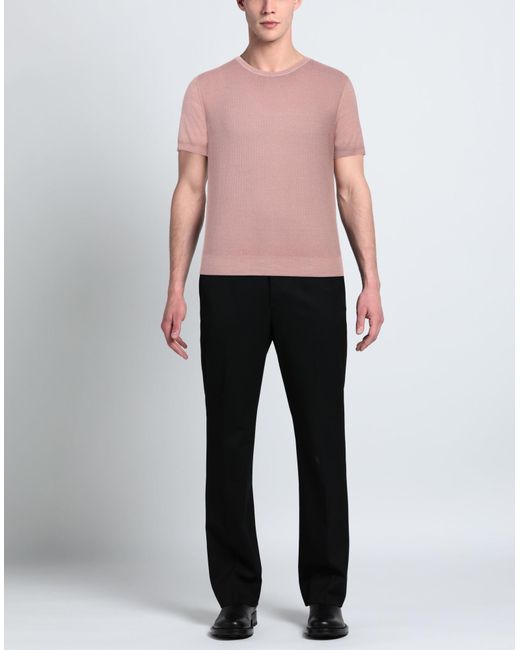 Canali Pink Pastel Sweater Wool, Silk for men