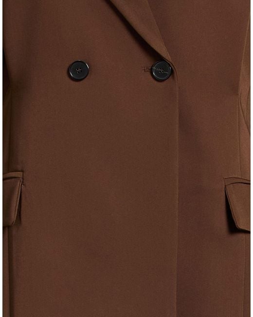 ViCOLO Brown Chocolate Blazer Polyester, Viscose, Elastane