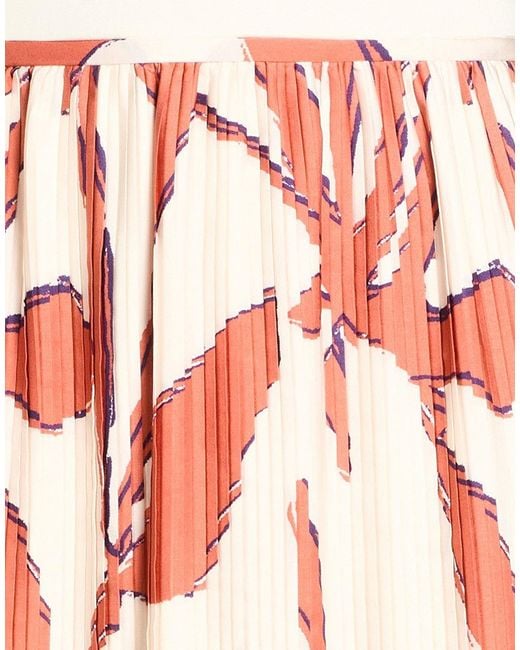 Ba&sh Red Ivory Midi Skirt Polyester