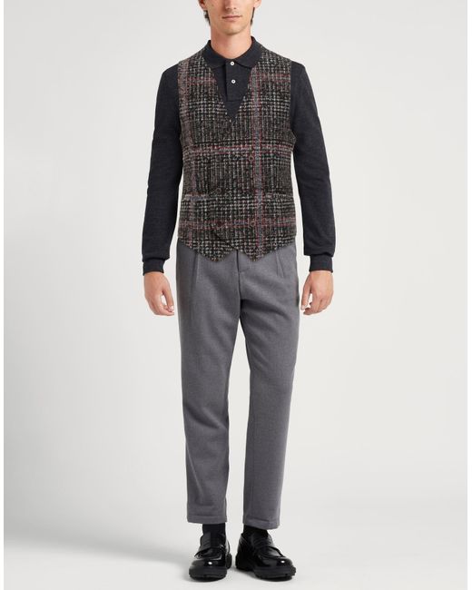 Bob Black Tailored Vest Acrylic, Virgin Wool, Polyester for men