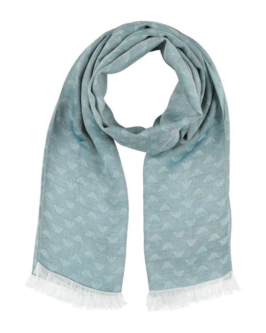 Emporio Armani Blue Light Scarf Viscose, Modal for men