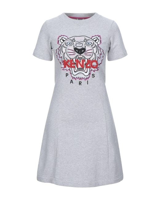 KENZO White Light Mini Dress Cotton, Elastane, Polyester