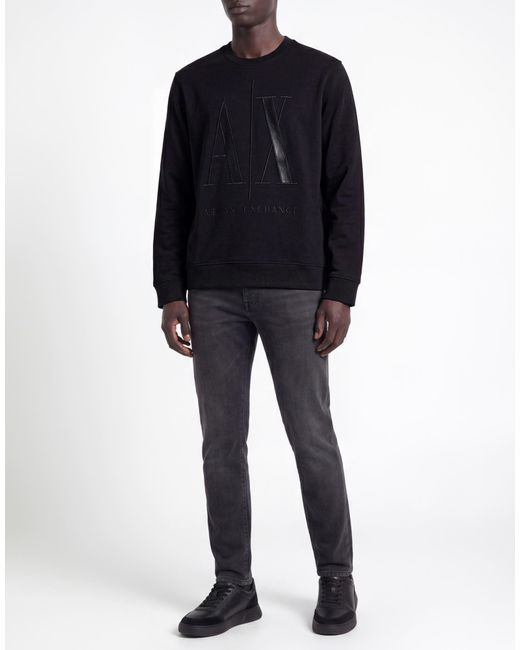 ARMANI EXCHANGE Black Sweatshirt Cotton for men