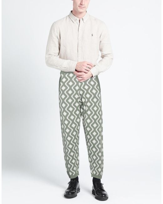 FILIPPO DE LAURENTIIS Green Military Pants Cotton for men