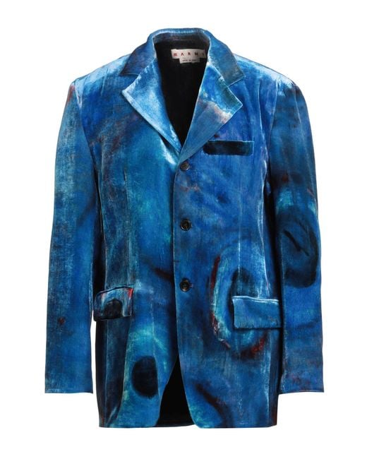Marni Blue Blazer Viscose, Silk for men