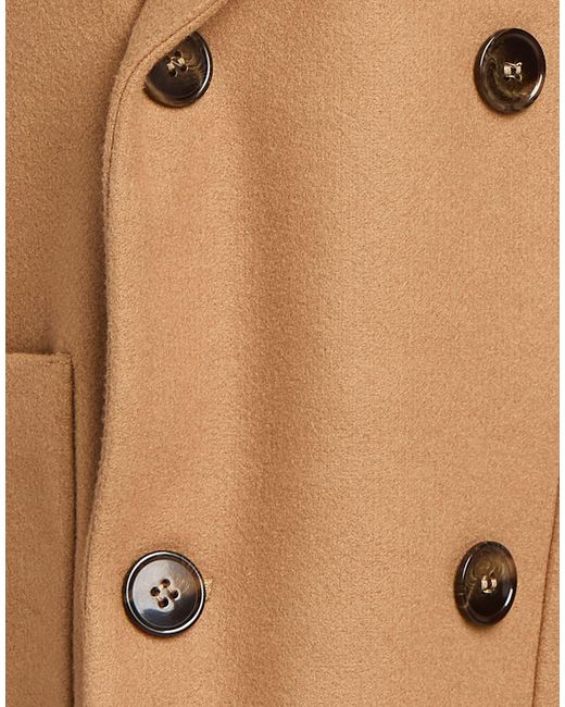 Exte Brown Coat Polyester, Wool, Viscose for men