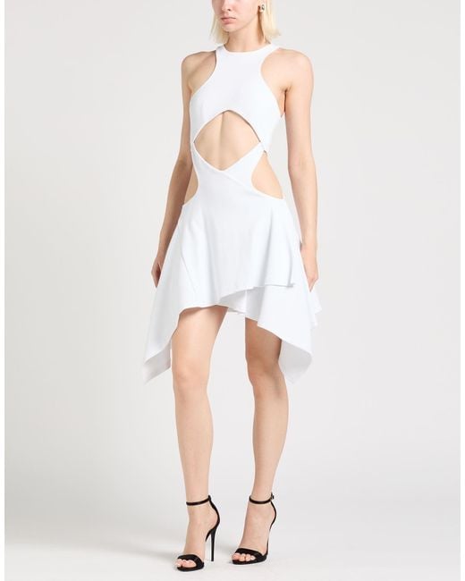 The Attico White Mini Dress Cotton, Elastane