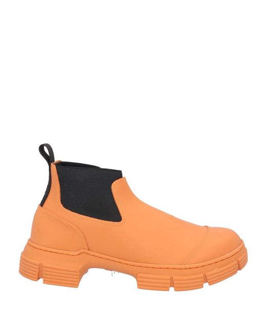 Ganni Orange Ankle Boots