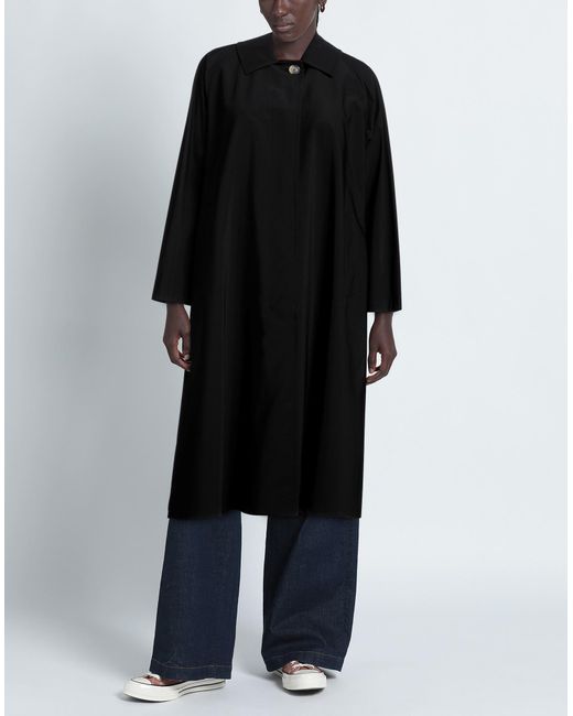 Harris Wharf London Black Overcoat & Trench Coat