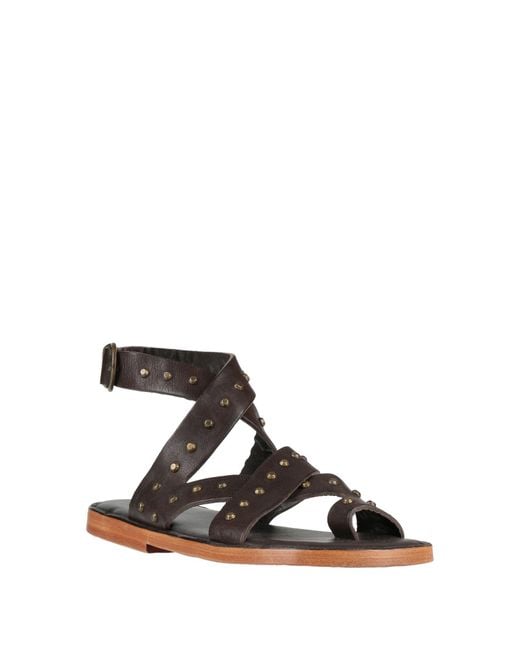 Fiorentini + Baker Black Dark Thong Sandal Leather