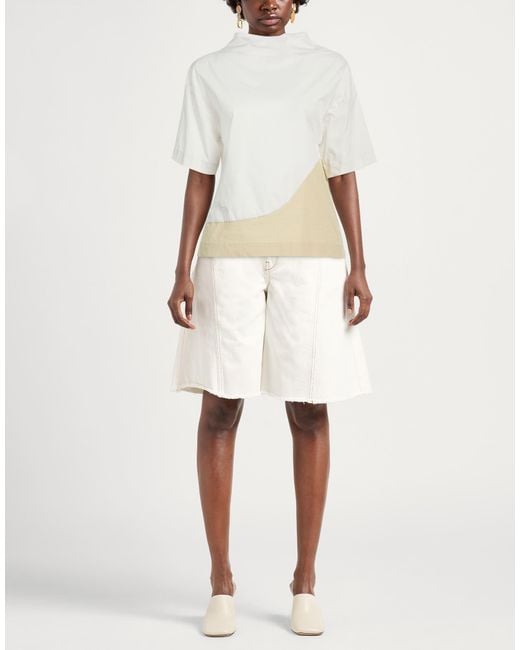 Alpha Studio White Top Cotton, Elastane