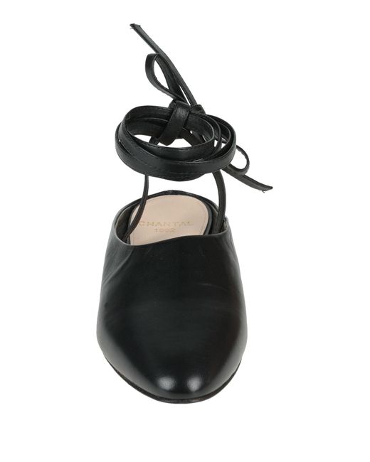 Chantal Black Ballet Flats Leather