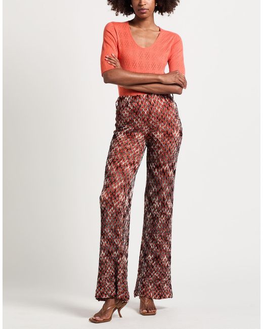 Missoni Red Pants Wool, Viscose