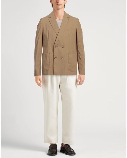 Officine Generale Brown Sand Blazer Organic Cotton for men