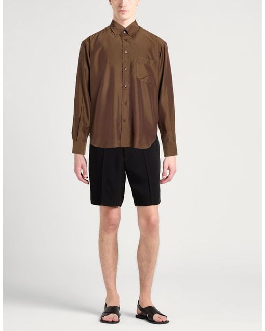 Tom Ford Brown Shirt Silk, Viscose for men