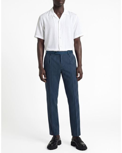 Berwich Blue Pants Linen, Lyocell, Elastane for men