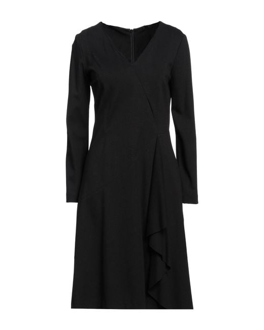 SEVENTY SERGIO TEGON Black Midi Dress