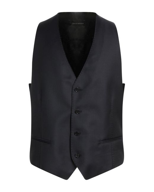 Emporio Armani Black Tailored Vest for men