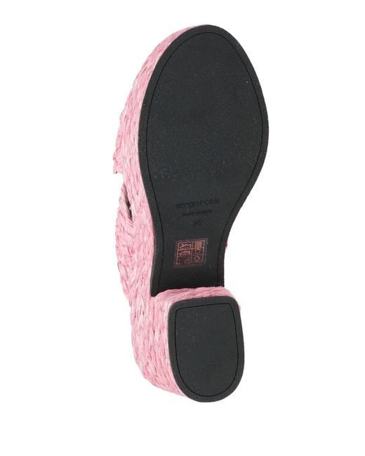 Sergio Rossi Pink Espadrilles Natural Raffia