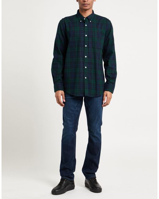 Portuguese Flannel Green Dark Shirt Cotton for men